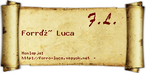 Forró Luca névjegykártya